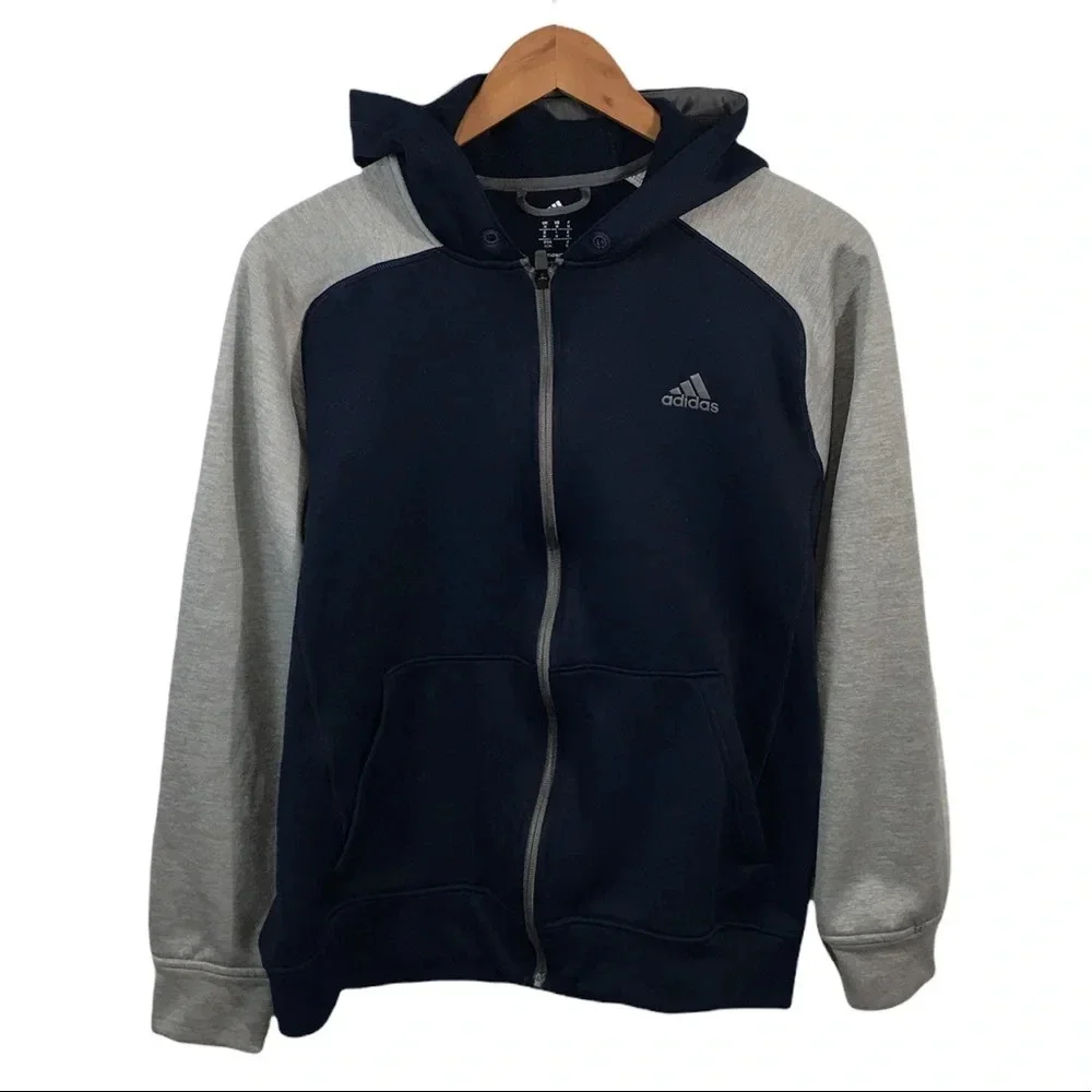 B2 Mens ADIDAS Climawarm Full Zip Performance Hoodie Sweatshirt Jacket M